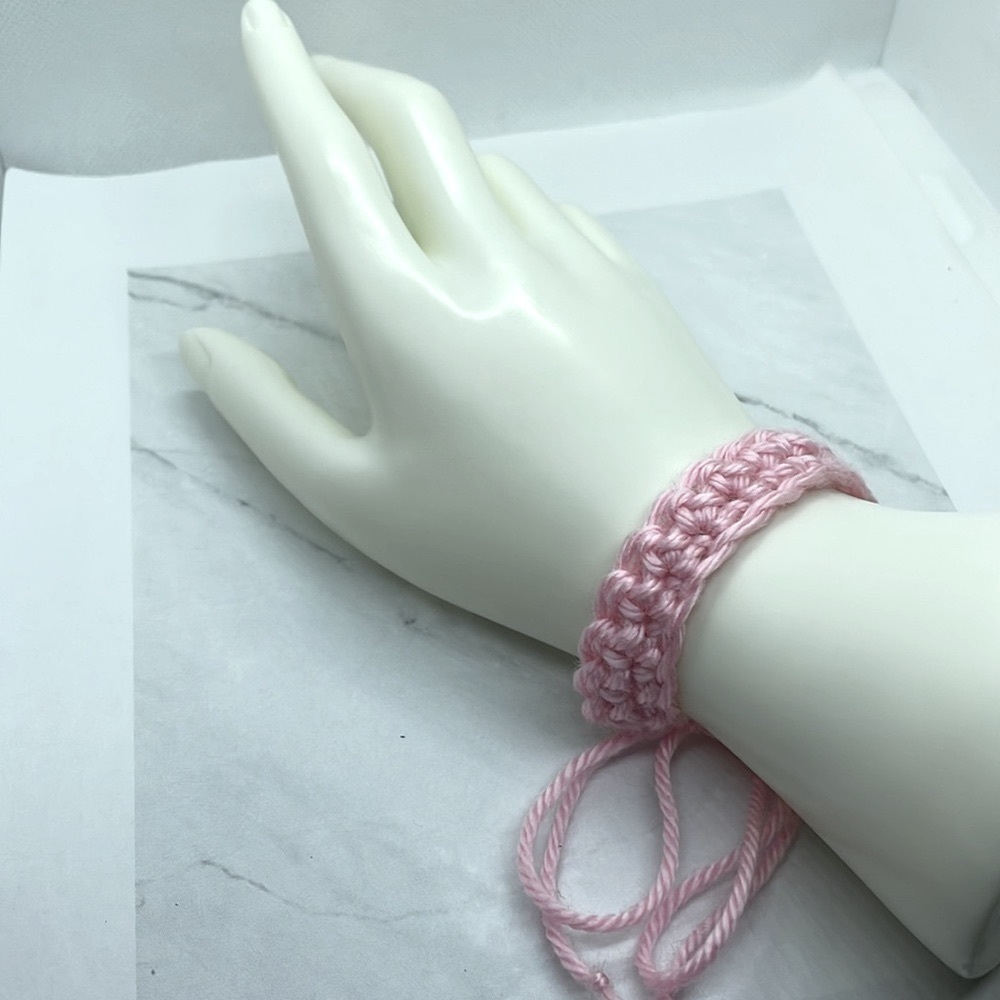Pink Crochet Handmade Bracelet